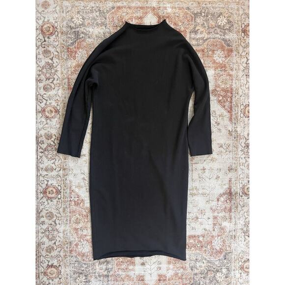 Frank & Eileen Izzie Sweatshirt Dress Funnel Neck Black Size M - Picture 2 of 7